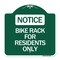 Signmission Designer Series Bike Rack for Residents Only, Green & White Aluminum Sign, 18" x 18", GW-1818-24307 A-DES-GW-1818-24307 - alternate 1